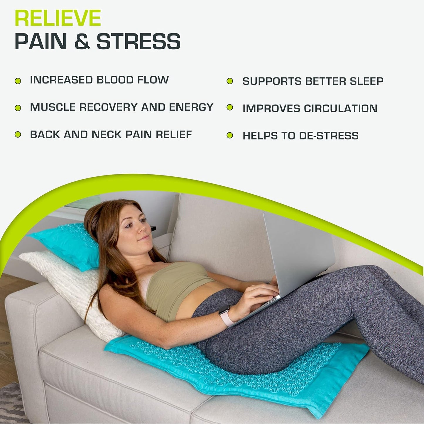 ProsourceFit Ki Acupressure Mat and Pillow Set with 100% Natural Linen for Back/Neck Pain Relief and Muscle Relaxation