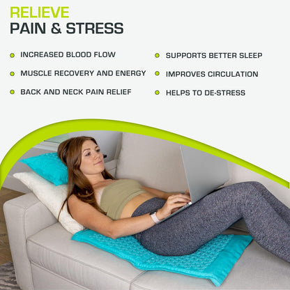 ProsourceFit Ki Acupressure Mat and Pillow Set with 100% Natural Linen for Back/Neck Pain Relief and Muscle Relaxation