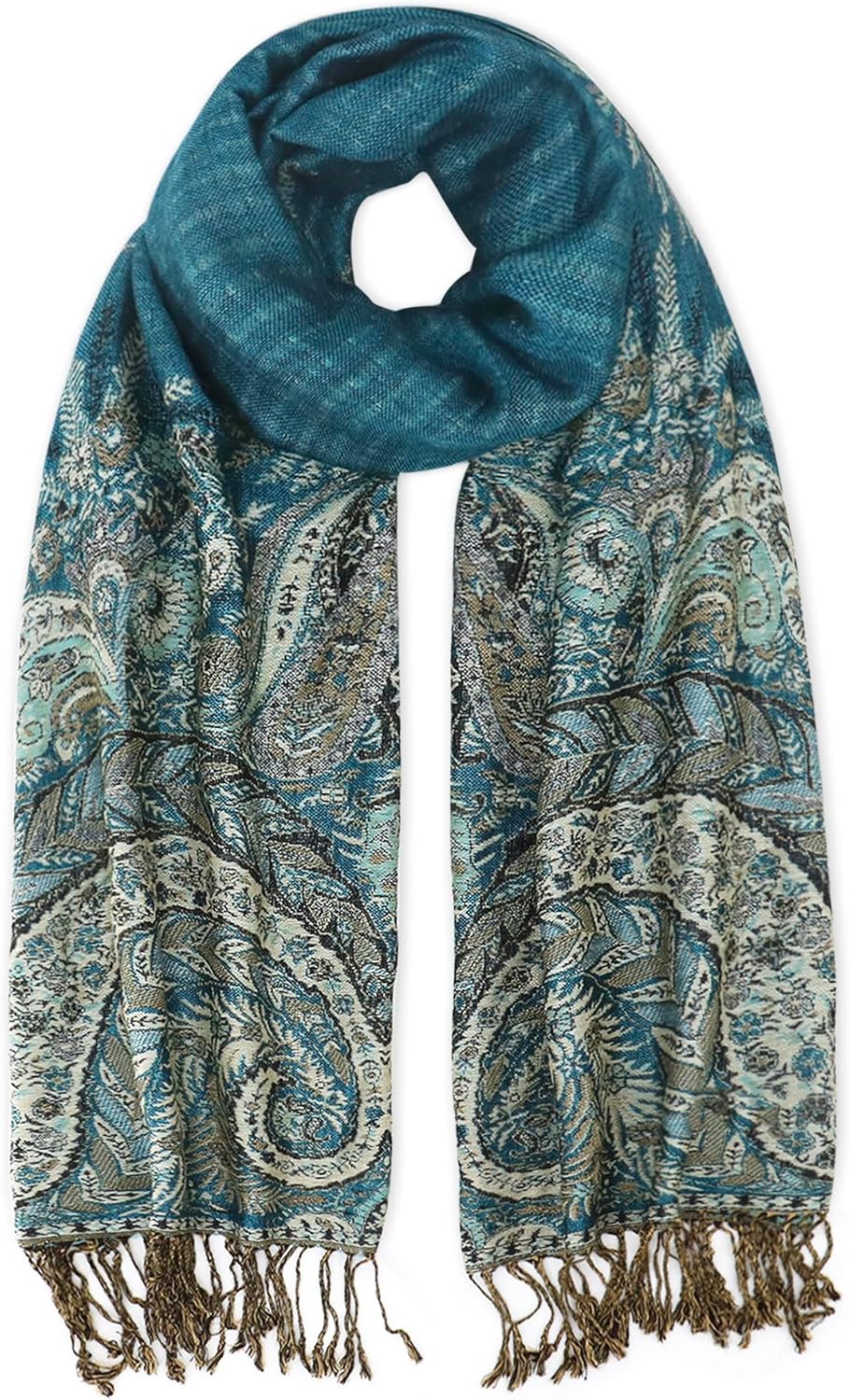 vimate Silky Paisley Pashmina Shawl Scarf-Women's Soft Double-side Jacquard Pashminas Wrap for Evening Dress Travel Shawl
