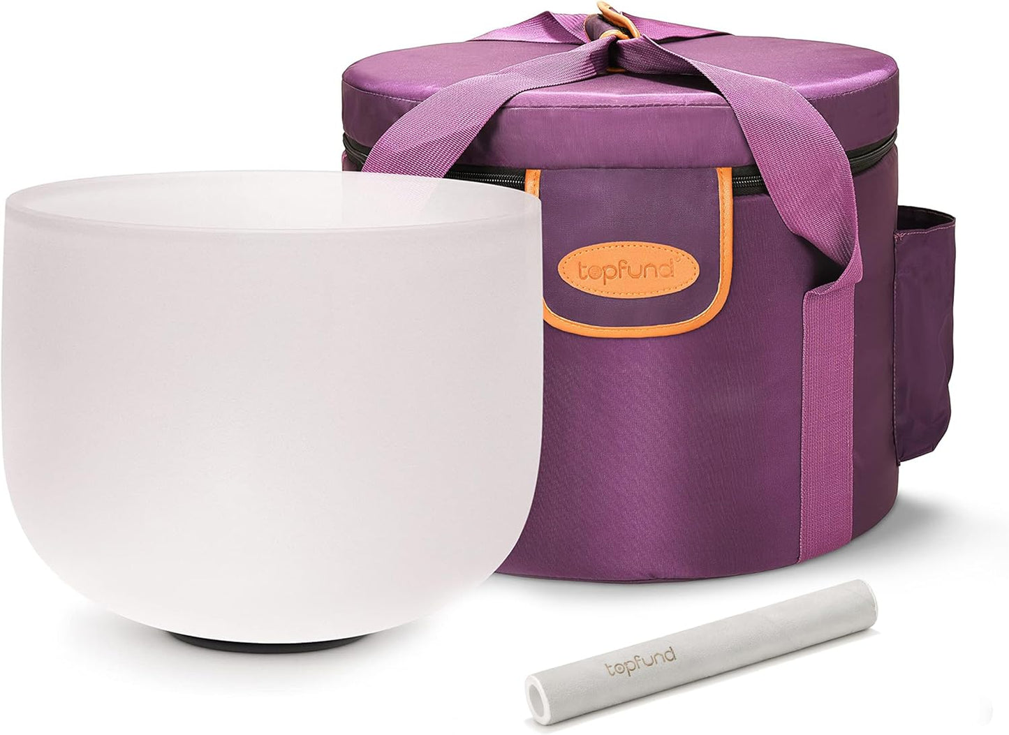TOPFUND 6-12 inch 432Hz Chakra Set of 7 Crystal Singing Bowls with Heavy Duty Carrying Case and Singing Bowl Mallets