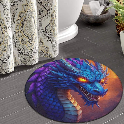 Large Home Decor Mat, Soft Round Yoga Carpet, Non Slip Machine Washable Home Office Circle Rug Gothic Witchy Sun Moon Mushroom Moth