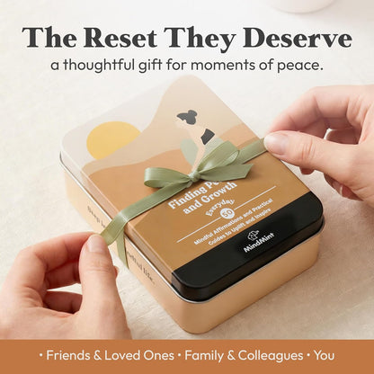 Daily Positive Affirmation Cards for Women - 50 Mindfulness Meditation Cards for Self Care in Tin Box with Wooden Stand - Motivational & Inspirational Gifts for Women, Best Friend, Sister