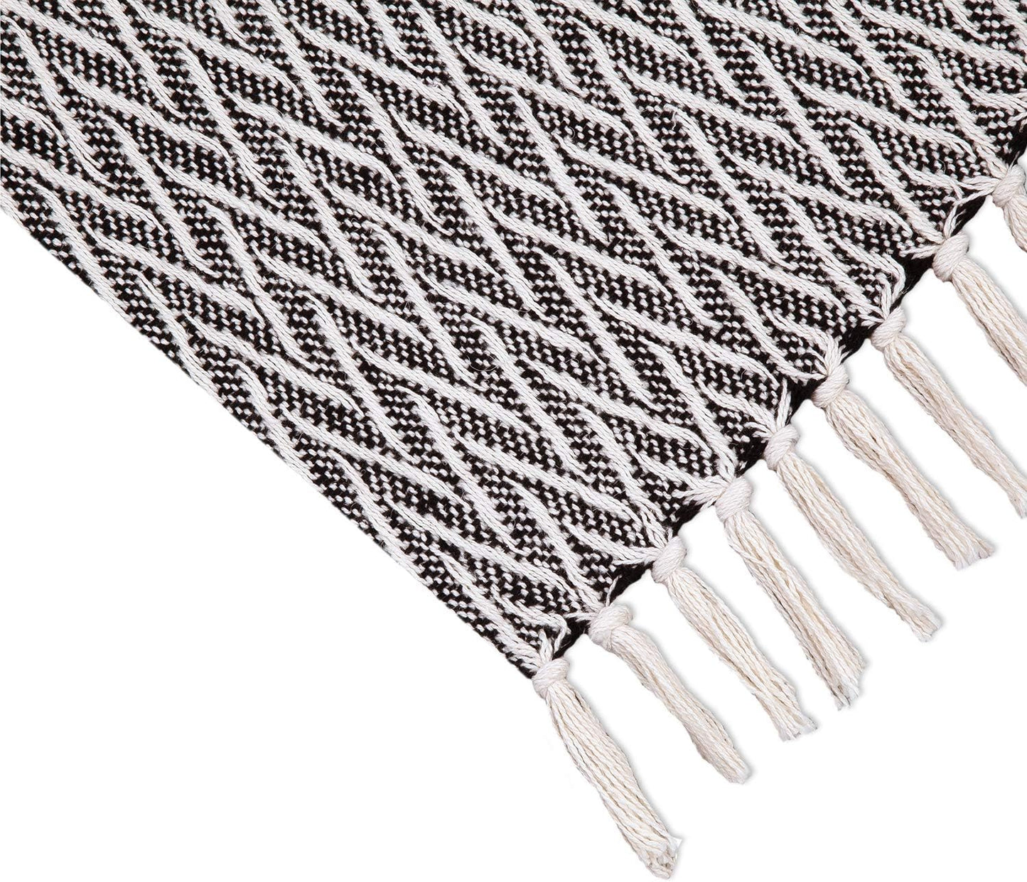 Americanflat 50x60 Throw Blanket - Soft and Breathable Cotton Throw Blanket for Couch, Bed, Chair - Decorative Blankets Perfect for Home or Outdoor Use - Navy Blue and White Double Diamond Design