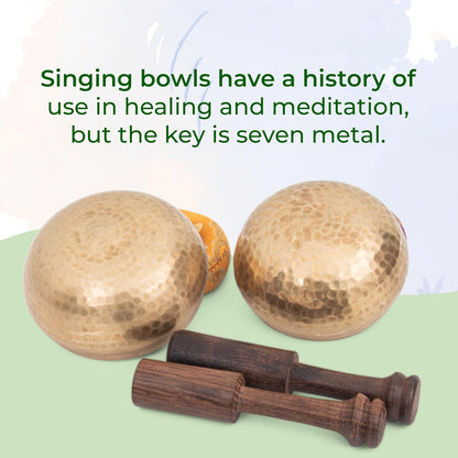 Tibetan Singing Bowl Set - Authentic Cuencos Tibetanos for Sound Healing, Meditation & Chakra Balancing - Includes Cushion, Mallet-Unique Spiritual Gifts for Women and Men (7 Chakra Hand Hammered Set)