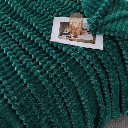Khaki Throw Blanket for Couch Sofa 50x60 inches Striped Fleece Blankets Room Home Decor Lightweight Plush Soft Cozy Gifts for Women Mom Girls