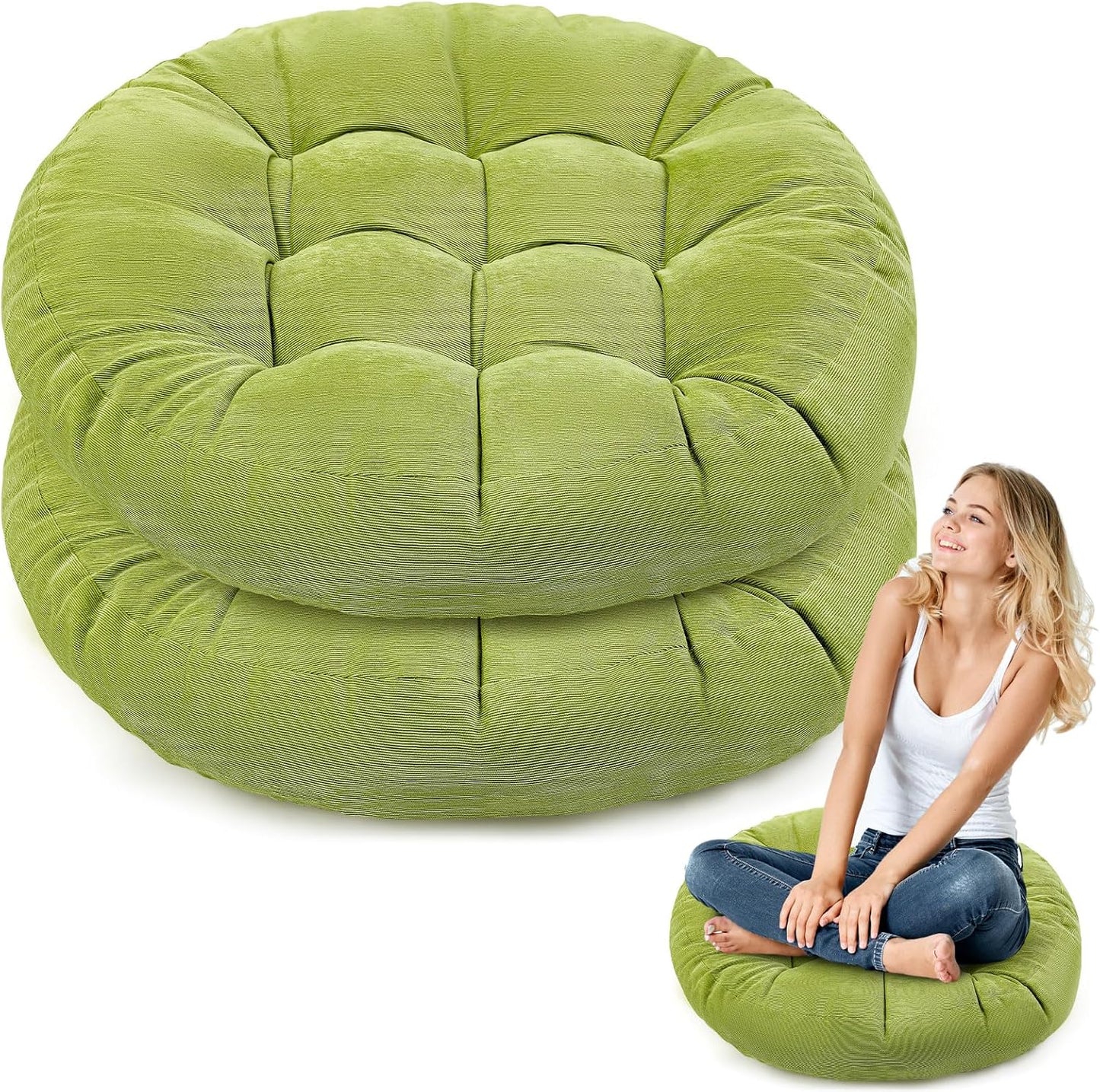 Jerify Floor Pillow Cushions Large Round Square Large Meditation Floor Pillow for Classroom Adult Meditation Picnic Party Seating Learning Daycare School(Square,Mixed Colors,4 Pcs)
