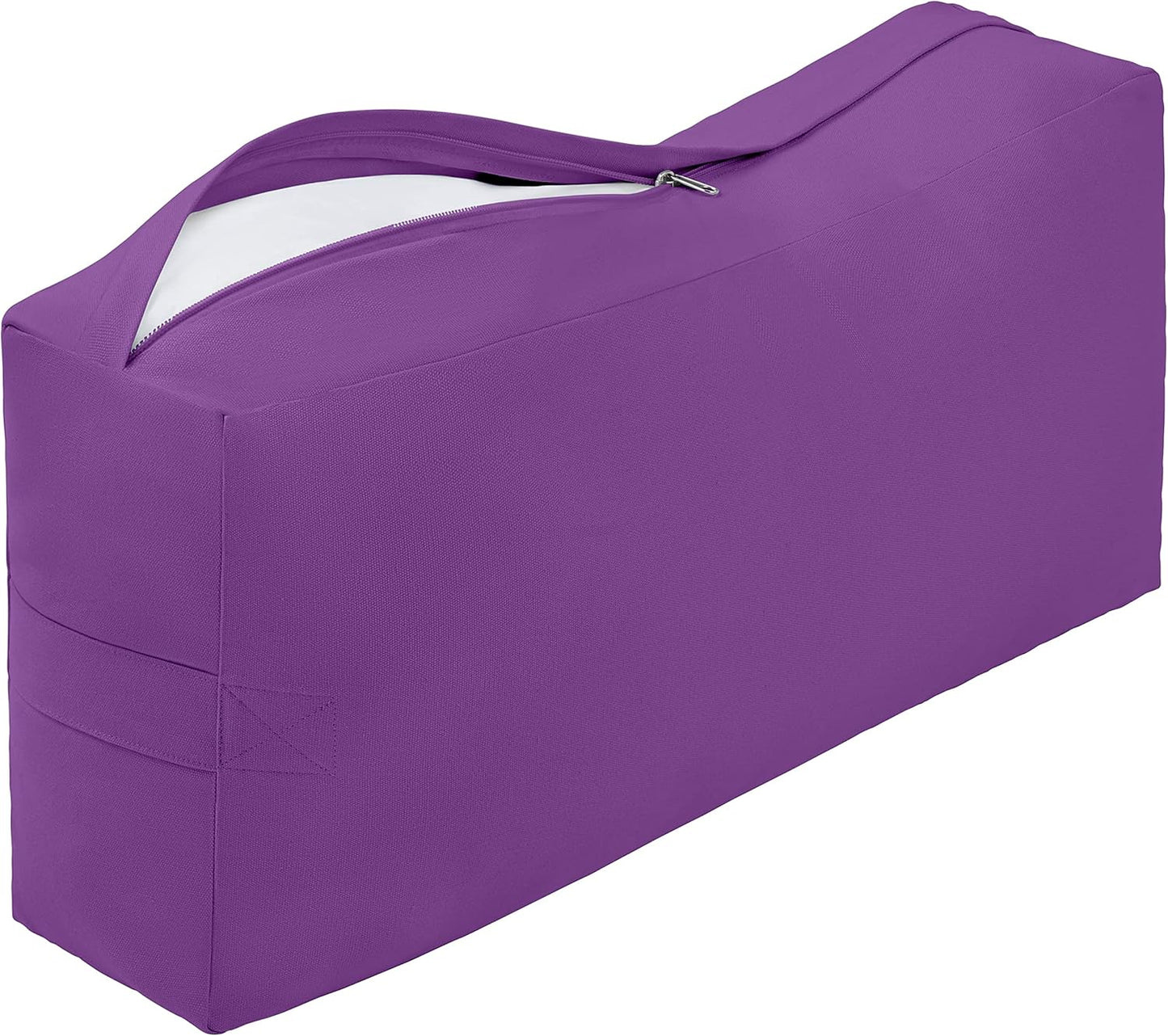 Retrospec Sequoia Meditation Cushion & Yoga Bolster Pillow With Cotton Cover - Supportive 24x12x6in Rectangle for Spine Relief, Joint Support & Posture - Machine Washable With Carry Handle