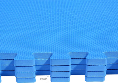BalanceFrom Puzzle Exercise Mat 1" Thick, EVA Interlocking Foam Floor Tiles for Home Gym, Mat for Home Workout Equipment, Floor Padding for Kids, Black, 24 in x 24 in x 1 in, 24 Sq Ft - 6 Tiles