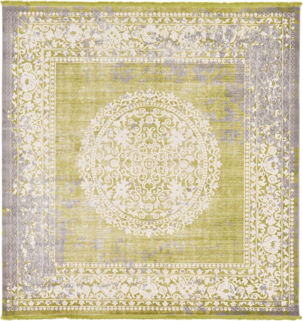 Unique Loom New Classical Collection Area Rug - Olwen (4'Round, Purple/ Gray)