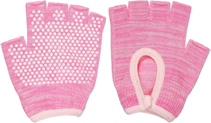 Yoga Gloves, Non Slip Fingerless Pilates Gloves Breathable Exercise Workout Mittens