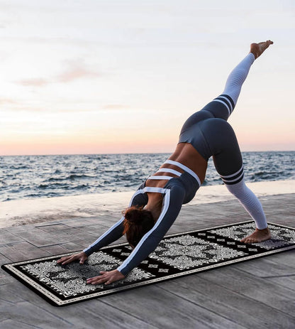 Non Slip Yoga Mat TPE Workout Mat for Men Women, Thick Workout Mat with Carrying Strap, Fitness Mats for Exercise, Yoga, Fitness, Pilates, Floor Workouts (72" x 24" x 6mm)