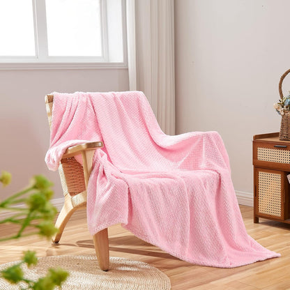 NEWCOSPLAY Super Soft Throw Blanket Light Purple Premium Silky Flannel Fleece Leaves Pattern Lightweight Bed Blanket All Season Use (Light Purple, Throw(50"x60")) - Colors B