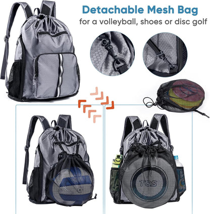 Large Beach Backpack Waterproof Sandproof - Customized Oversized Drawstring Pool Bag with Shoe Compartment for Toiletries, Towels, Gym, Travel