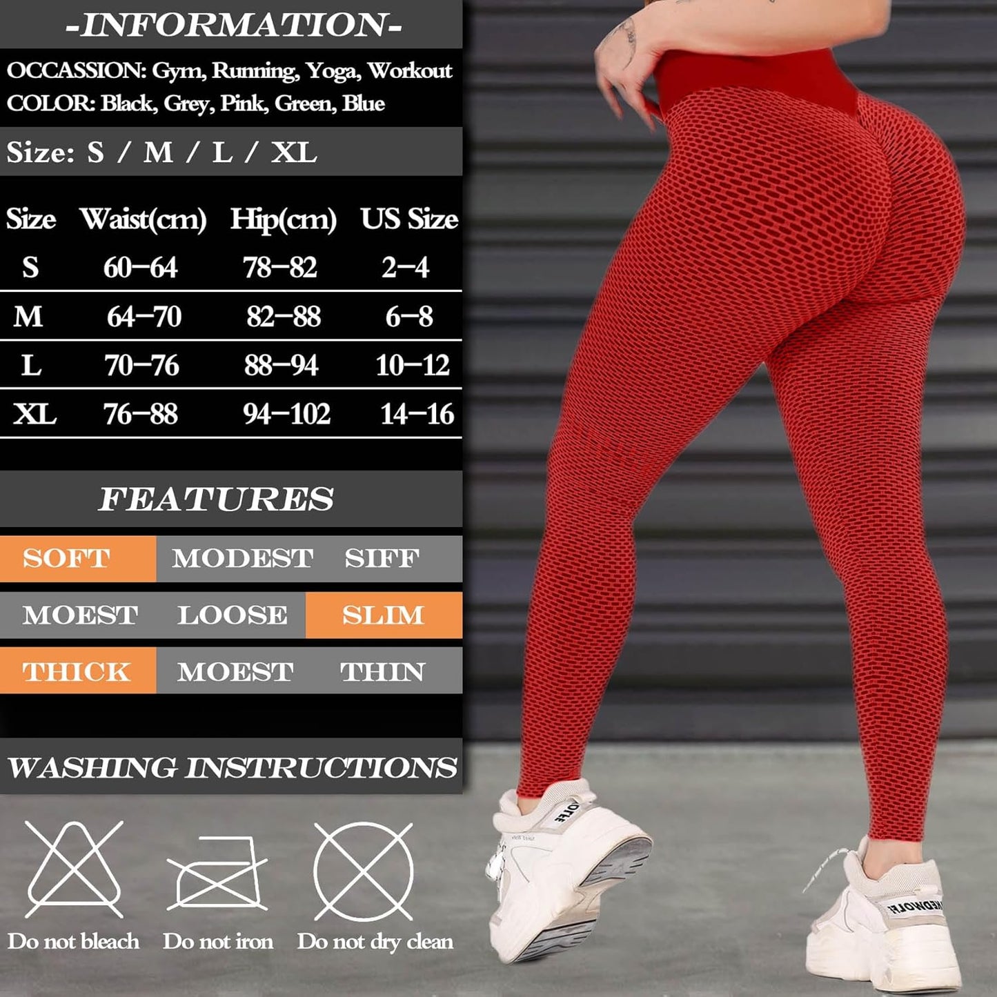 JGS1996 Butt Lifting Leggings for Women Tummy Control Workout Yoga Pants High Waisted Scrunch Booty Gym Tights