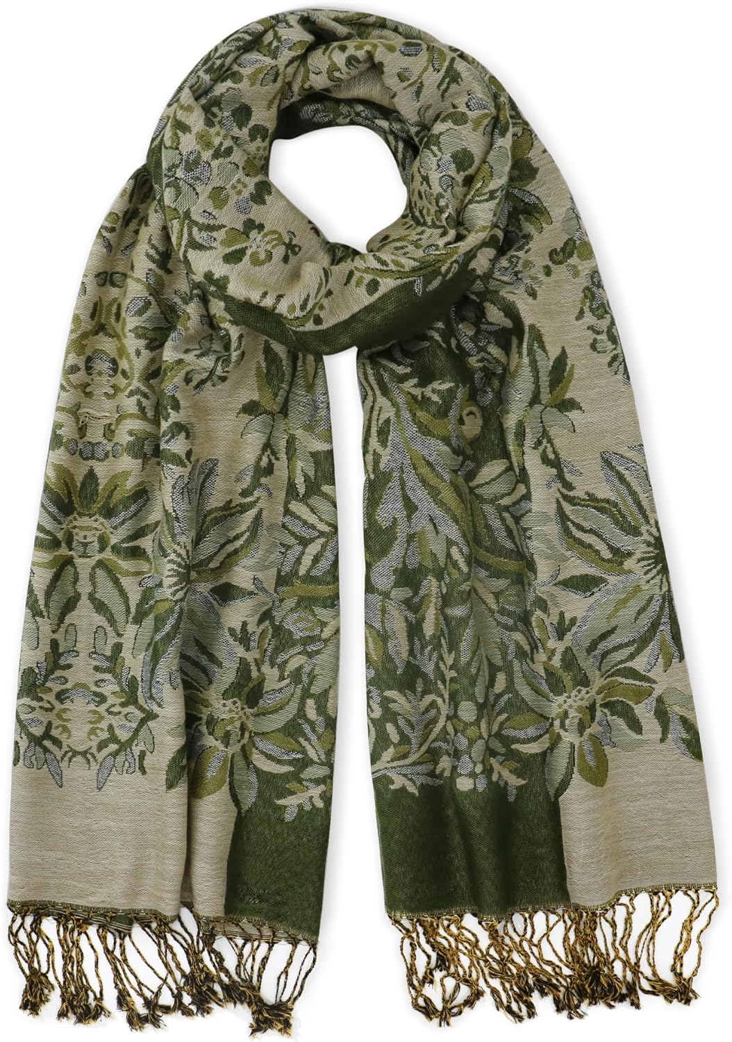 vimate Silky Paisley Pashmina Shawl Scarf-Women's Soft Double-side Jacquard Pashminas Wrap for Evening Dress Travel Shawl