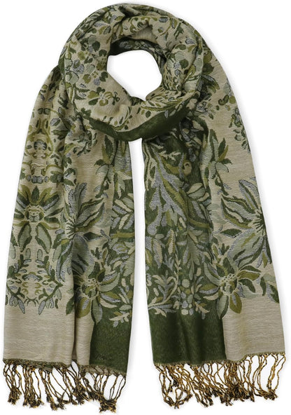 vimate Silky Paisley Pashmina Shawl Scarf-Women's Soft Double-side Jacquard Pashminas Wrap for Evening Dress Travel Shawl