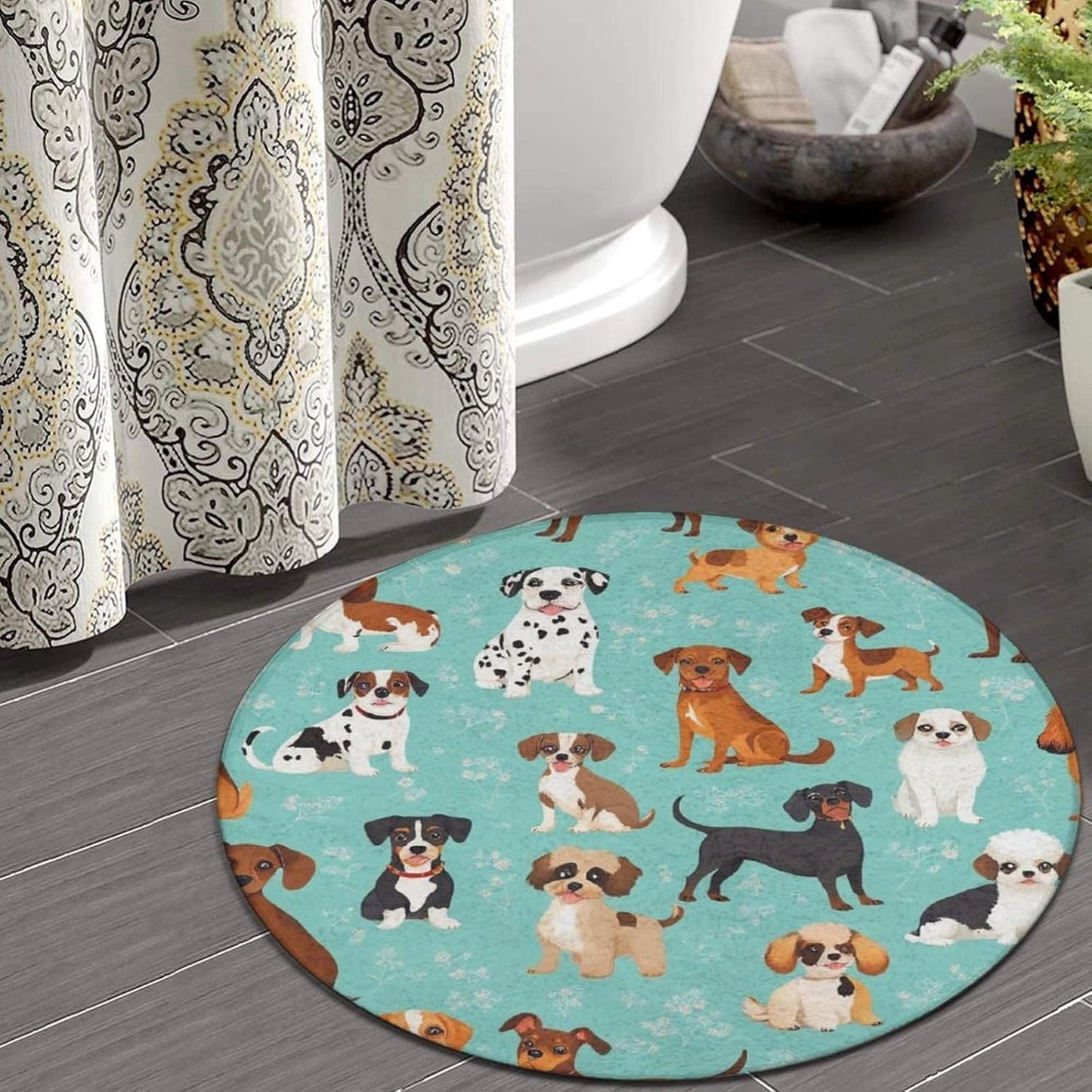 Large Home Decor Mat, Soft Round Yoga Carpet, Non Slip Machine Washable Home Office Circle Rug Gothic Witchy Sun Moon Mushroom Moth