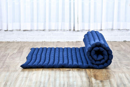 Leewadee - Kapok Roll Mat – Handcrafted Folding Sleep & Relaxation Mattress from Thailand, Ideal as Guest Bed, Camping Mat, Yoga Mat or Traditional Futon, 75 x 39 inches, Anthracite