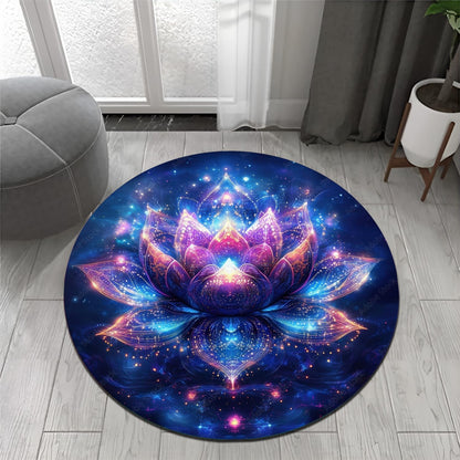 Chakra Round Area Rug, Non-Slip Meditation & Yoga Carpet for Living Room, Meditation Round Area Rugs, Modern Circular Bedroom Rug 57