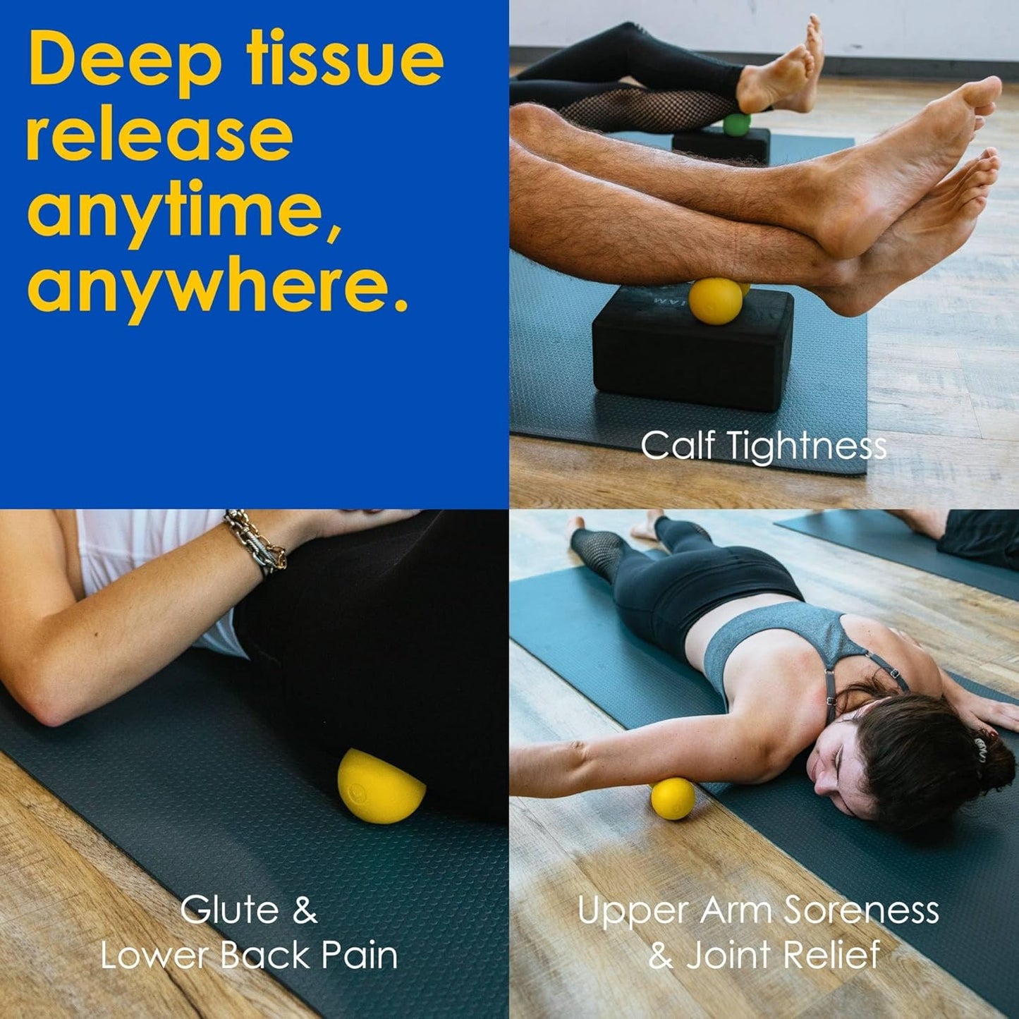 Rodo 2-in-1 Firm Peanut & Lacrosse Ball Roller | Deep Tissue Massage Tool for Fascia, Plantar Fasciitis, Hips & Back | Mobility & Recovery Roller | Compact, Travel-Friendly, Pilates, Therapy Ready