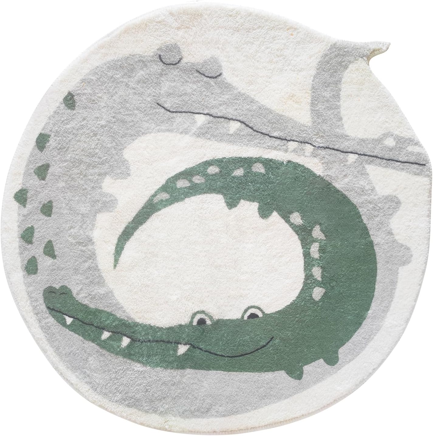Poowe Cute Animals Kids Room Rug,39.4" Round Washable Area Rugs Rabbit Rug Nursery Rug for Baby Boys Girls Play Mat Floor Carpet Non Slip Soft Rugs for Living Room Bedroom Playroom Classroom
