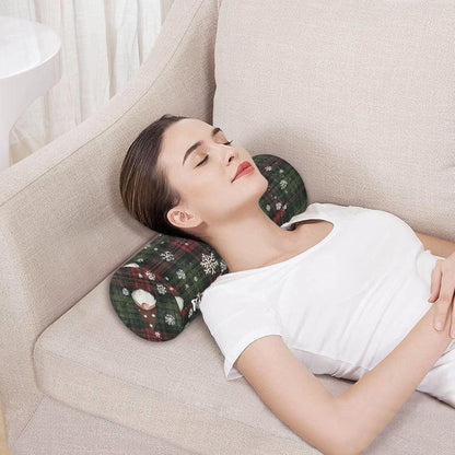 c Neck Roll Pillow Bolster Round Health Memory Foam Long Cervical Cylinder Pillows with Removable Washable Cover for Body Bed Legs Back Yoga - Colors B
