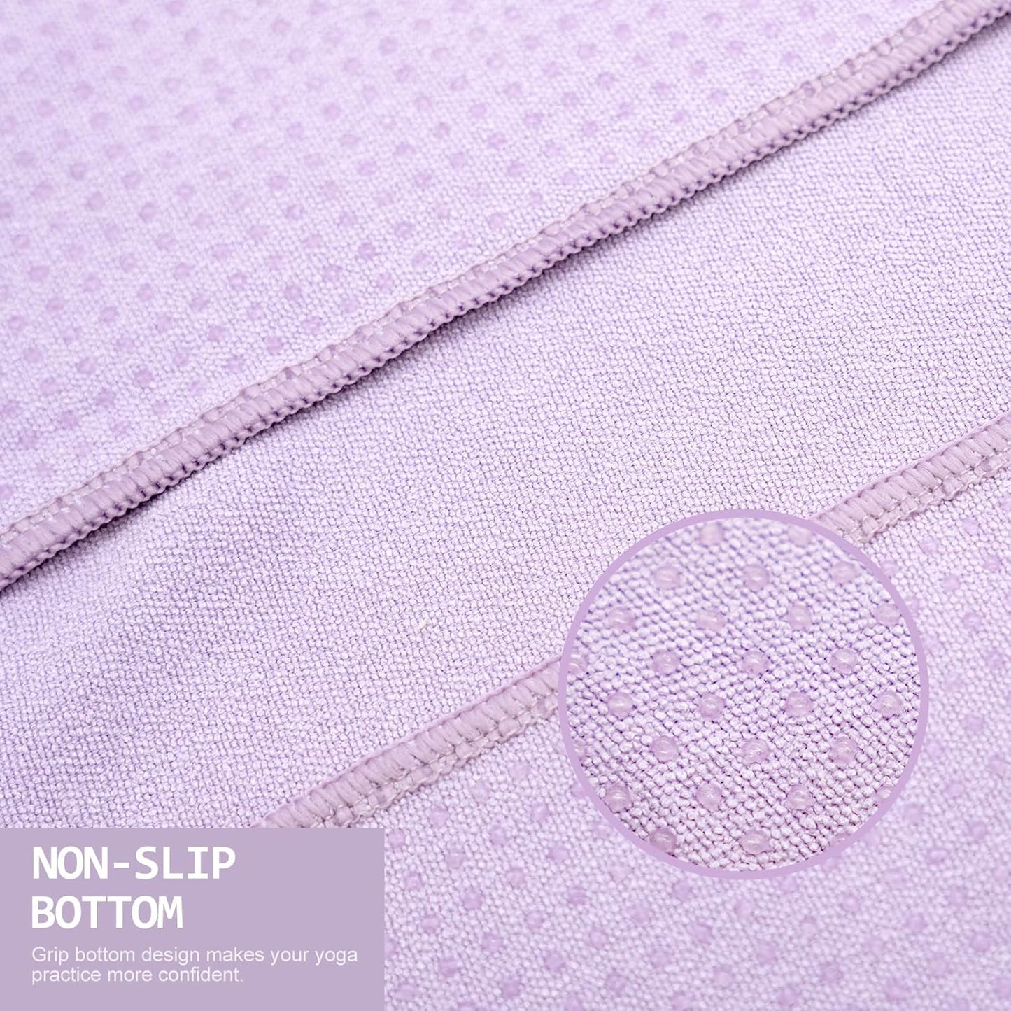 Eunzel 2 Pack Hot Yoga Towel with Grip Dot, Non Slip Yoga Mat Towe Sweat Absorbent Towel for Hot Yoga,Bikram, Pilates and Fitness 72" x 24", Pink