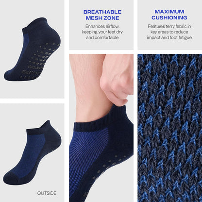 COOLMATE Mens Grip Socks Men Non Slip Size 6-10-13-14, Non Slip Pilates Yoga Socks for Men with Grips, Gifts for Men
