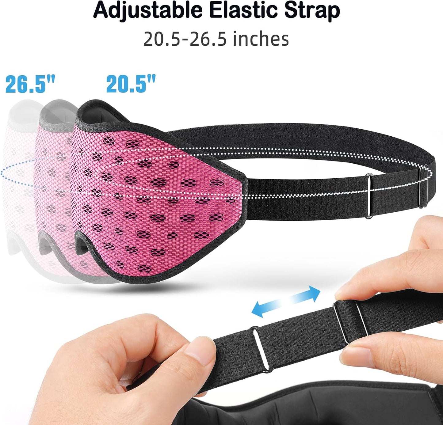 LitBear Breathable Sleep Mask, 3D Eye Mask Sleep for Side Sleepers Women Men, Light Blocking Sleeping Mask with Adjustable Strap, Soft Lightweight Eye Cover for Travel, Night Work, Nap, Office - Blue