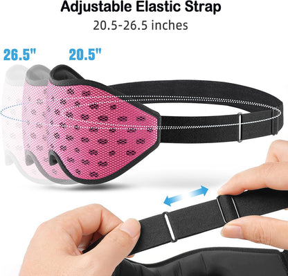 LitBear Breathable Sleep Mask, 3D Eye Mask Sleep for Side Sleepers Women Men, Light Blocking Sleeping Mask with Adjustable Strap, Soft Lightweight Eye Cover for Travel, Night Work, Nap, Office - Blue