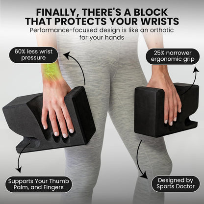 WRISTBuddy® Yoga Blocks 2-Pack (Left + Right) — Ergonomic, Hand-Shaped EVA Blocks for Wrist Relief & Better Grip | Doctor-Designed Support for Yoga, Pilates, Handstands, Push-Ups & Rehab