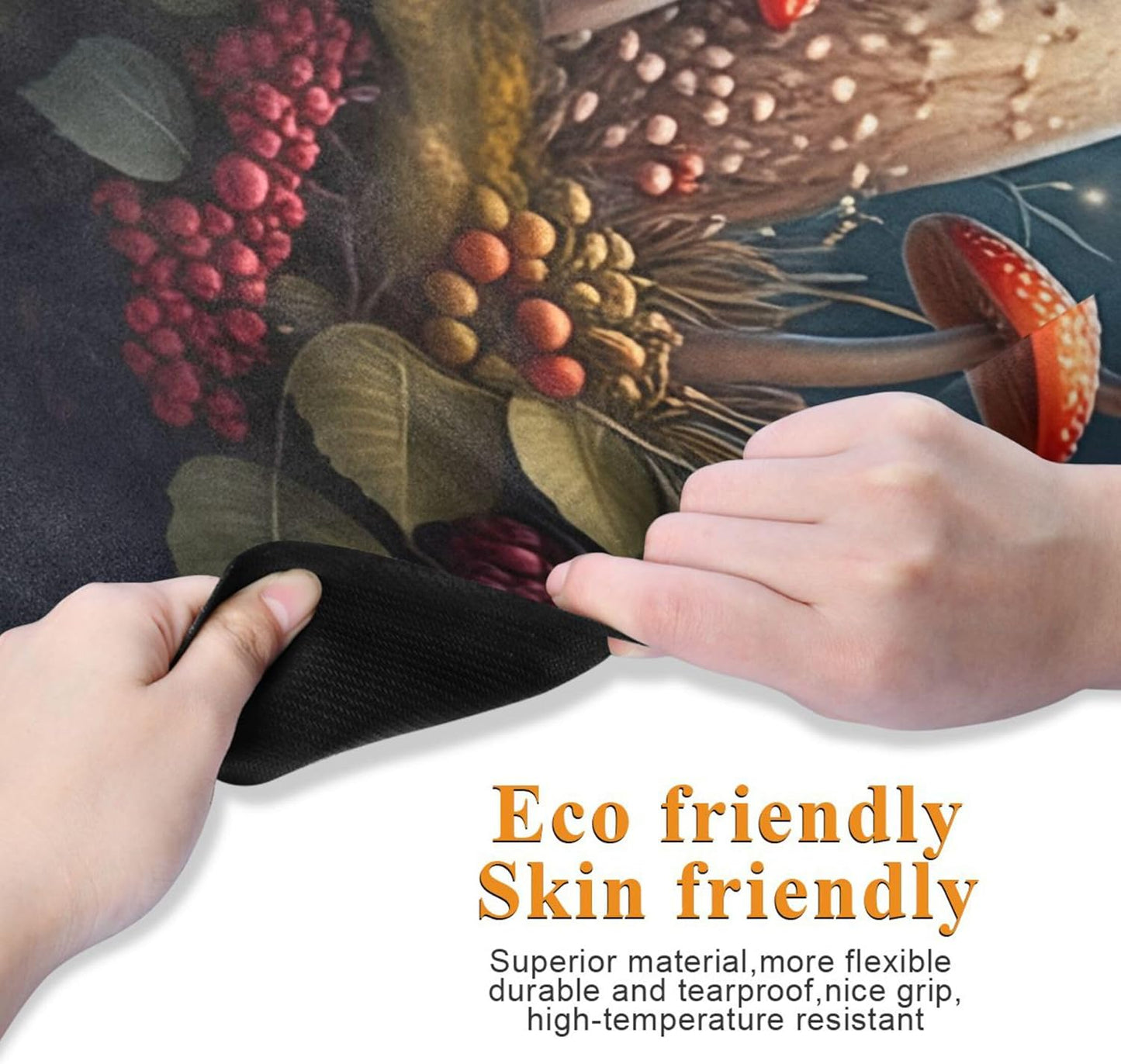 Large Red Mushroom Yoga Mat, 71” x 26” Non-Slip Sports Yoga Mat with Storage Bag, for Indoor and Outdoor Fitness Exercise, Pilates