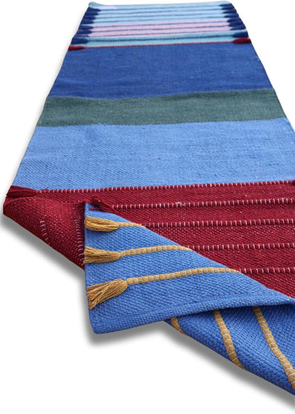 Jaipur Art & Rugs Cotton Yoga Rug - Eco-Friendly Hand-Woven Thick Mat (24”x72”x5mm) for Everyday Fitness at Home - Comfortable & Extra-Long - Colors B
