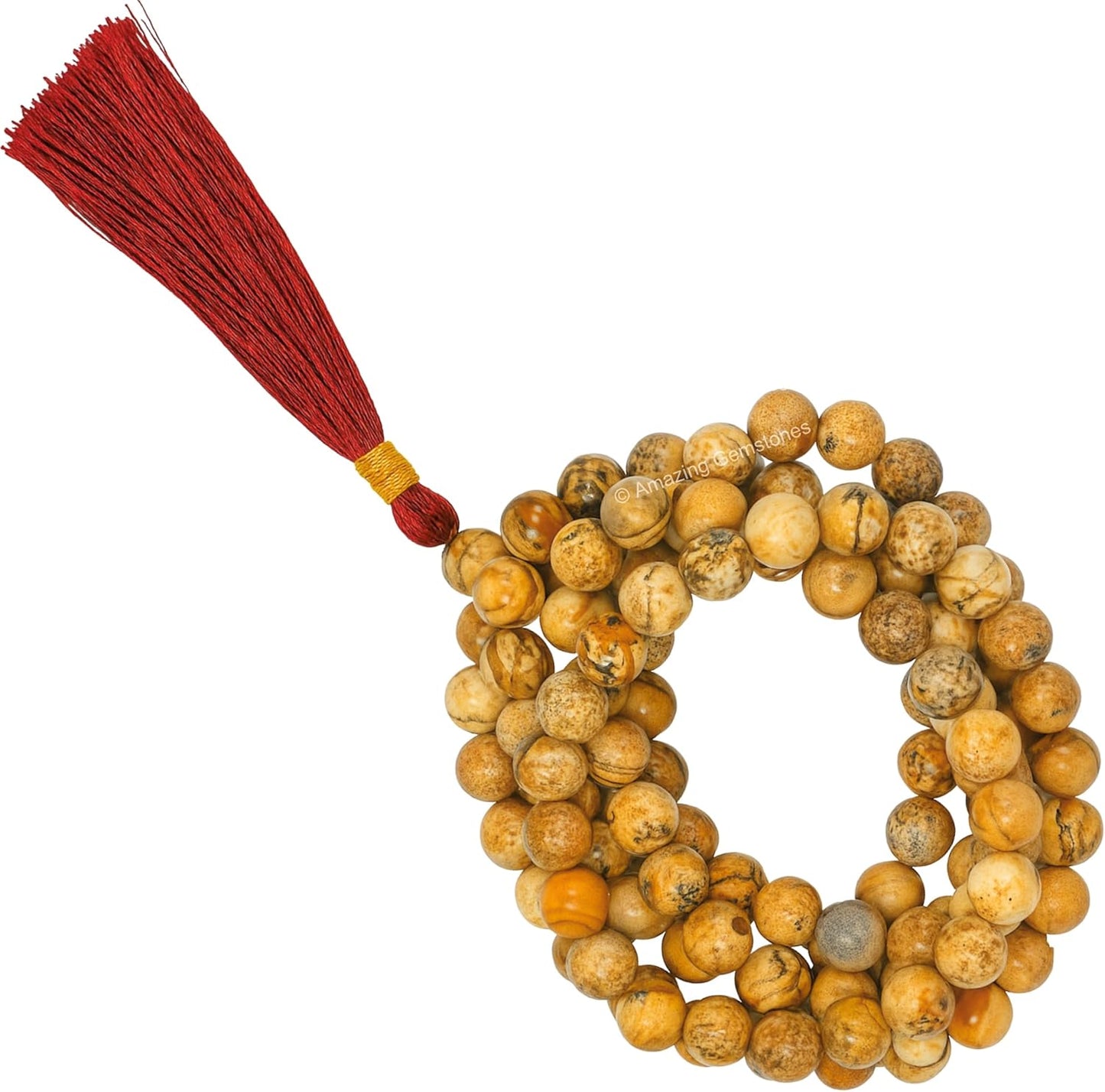 Amazing Gemstone 108 Beads Handmade Mala (Knotted, Rudraksha) - Colors B