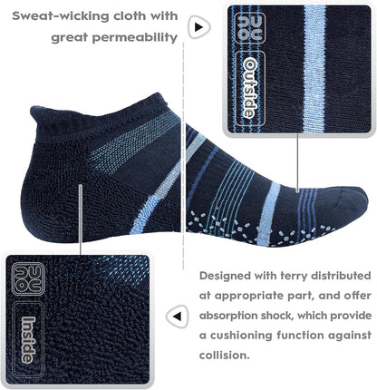 unenow Unisex Non Slip Grip Socks with Cushion for Yoga Pilates Barre Home & Hospital