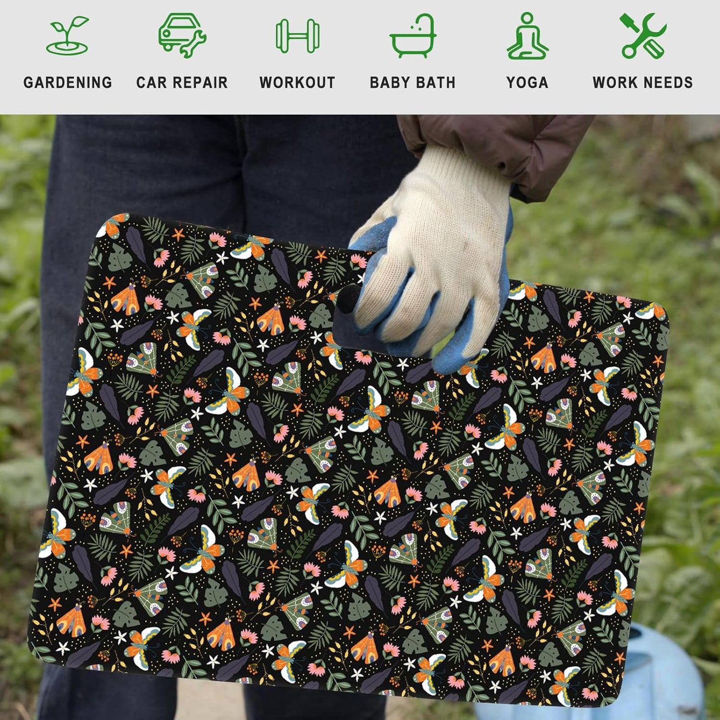 Kneeling Pad, Extra Thick Gardening Kneeling Pad for Women, Large Foam Bathtub Kneeling Pad for Bathing Baby, Waterproof Knee Pads Garden Workout Supplies, Grey