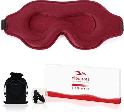 Sleep Eye Mask for Men Women, Sleeping Mask for Side Sleeper, Travel Blackout Night Blindfold Eye Shade Cover with Adjustable Strap (Black)