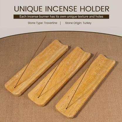 Koville Marble Incense Holder, Incense Holder for Sticks, Incense Sticks Holder Ash Catcher for Meditation Yoga SPA, Natural Stone Incense Burner, Home Table Decor (Green)