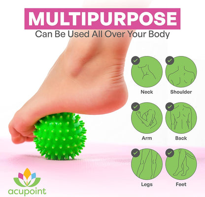 Acupoint Physical Massage Therapy Ball Set - Ideal for Yoga, Deep Tissue Massage, Trigger Point Therapy and Myofascial Release Physical Therapy Equipment