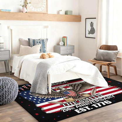 Personalized Family Name Initials Monogram Pink Rug, Shining Butterfly Printed Carpets for Girls Kids Butterfly Theme Living Room Indoor Bedroom Decor 5'×7' Soft Polyester Yoga Mat