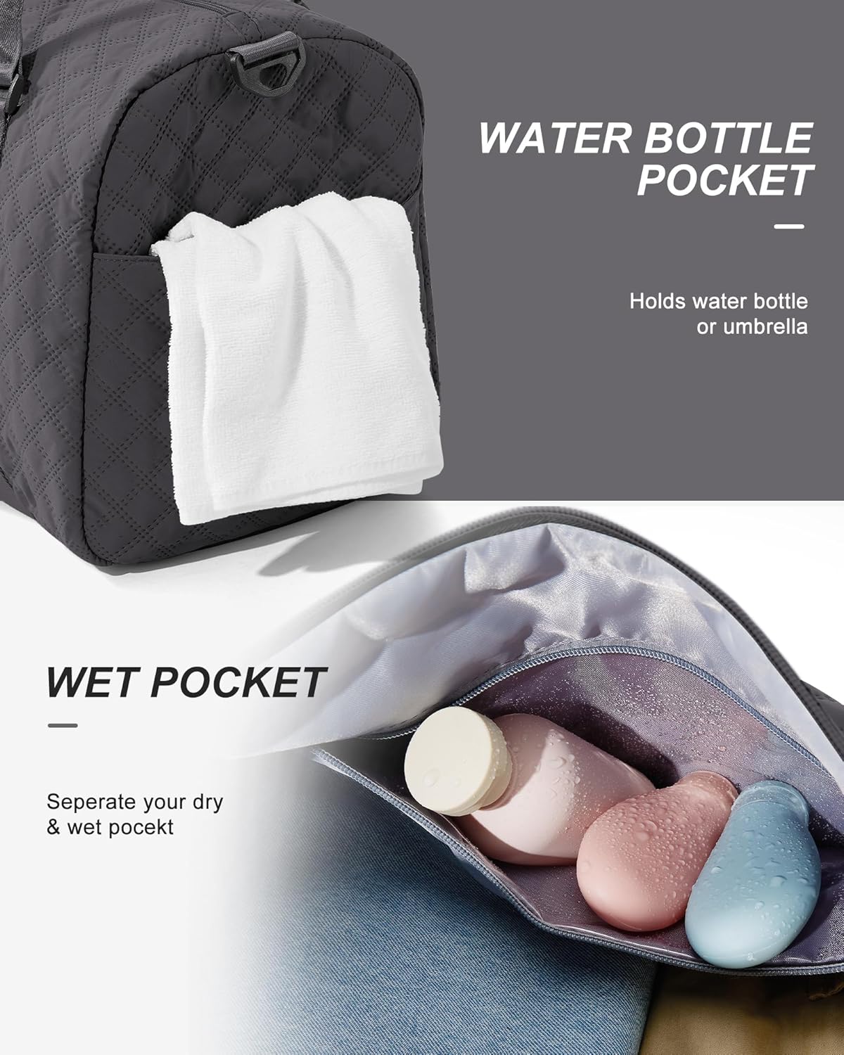 Gym Bag Womens Mens with Shoes Compartment and Wet Pocket Travel Duffel Bag for Women for Plane Sport Gym Tote Bags Swimming Yoga Waterproof Weekend Overnight Carry on Bag Hospital Holdalls - Colors B