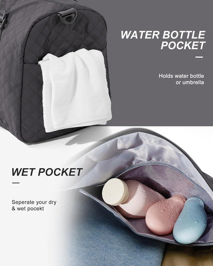 Gym Bag Womens Mens with Shoes Compartment and Wet Pocket Travel Duffel Bag for Women for Plane Sport Gym Tote Bags Swimming Yoga Waterproof Weekend Overnight Carry on Bag Hospital Holdalls - Colors B