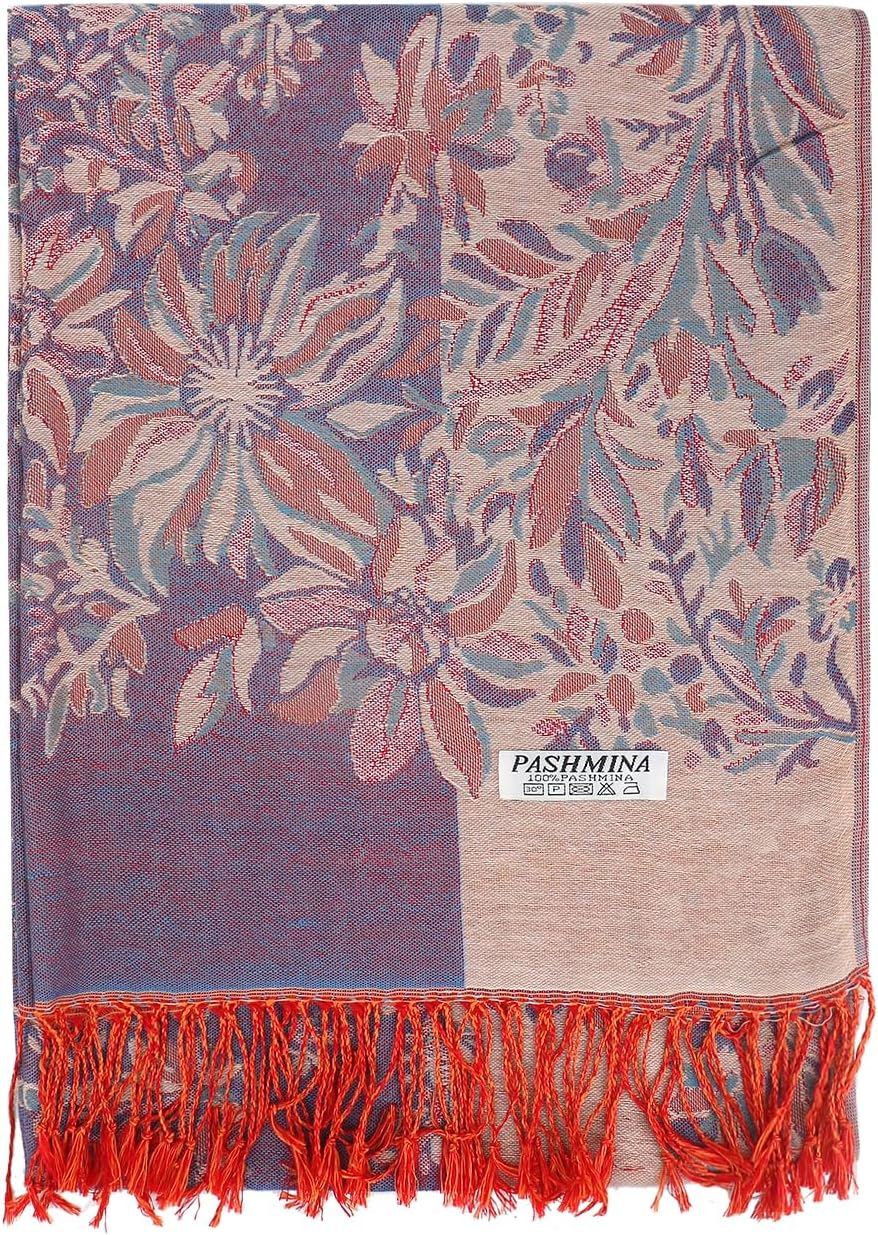 vimate Silky Paisley Pashmina Shawl Scarf-Women's Soft Double-side Jacquard Pashminas Wrap for Evening Dress Travel Shawl