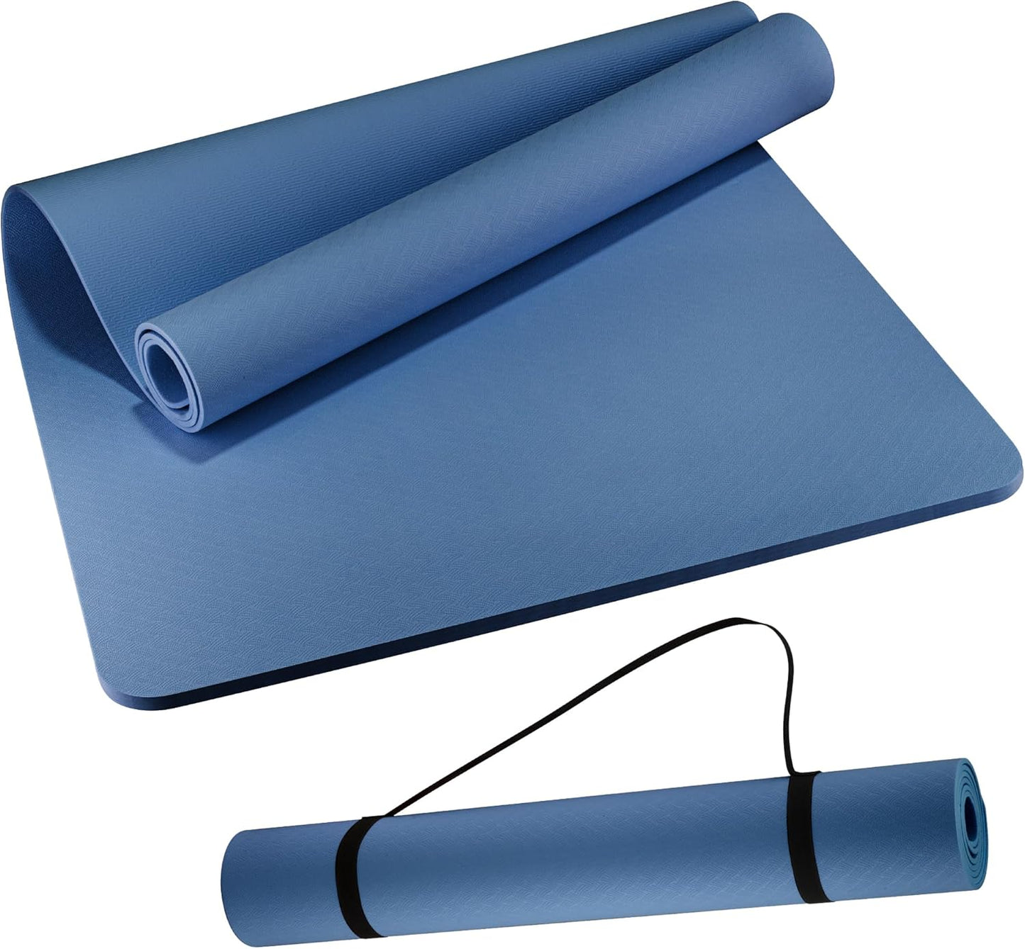 Extra Wide Yoga Mat 72" x 32", 6mm Non Slip TPE Exercise Mat with Carrying Strap, Large Workout Mat for Yoga, Pilates, Stretching, HIIT & Home Gym