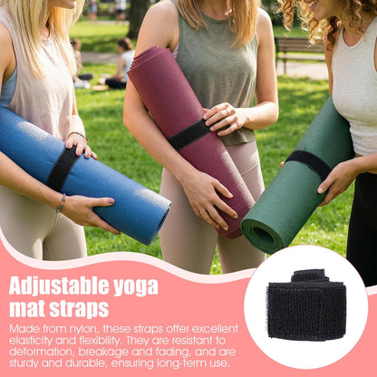 Yolev 2 Pcs Yoga Mat Straps Heavy Duty Bungee Straps Band Adjustable Stretchable Yoga Strap for Mat Workout Exercise Pilates Storage