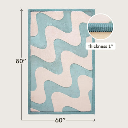 Hakuna Matte CloudSoft Mat for Floor 60" x 80" Beige – Coral Velvet Memory Foam Rug – Non-Slip, Water-Resistant