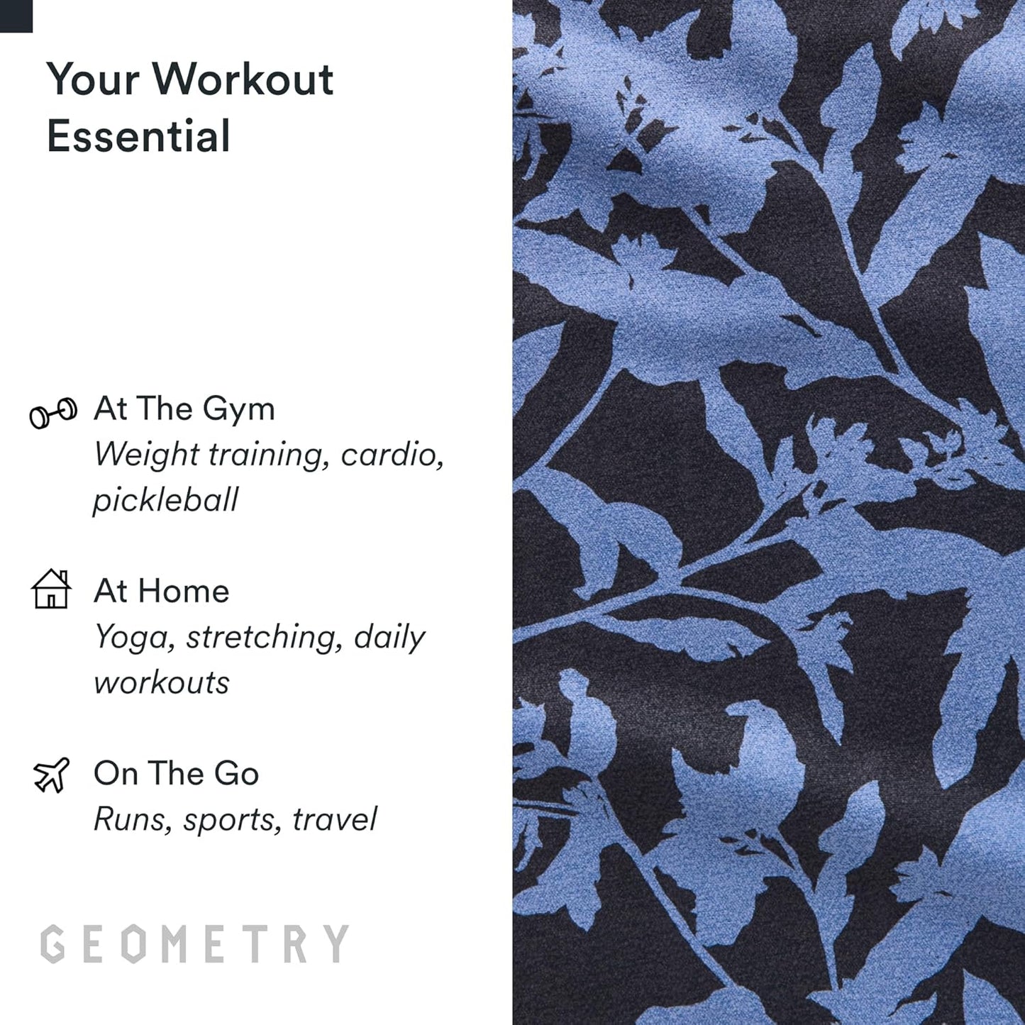 GEOMETRY Gym Towel for Working Out - Compact & Quick Dry, Super Absorbent Microfiber Sweat Towel - Premium Microfiber for Gym - Zig, 16" x 30", 1 Piece
