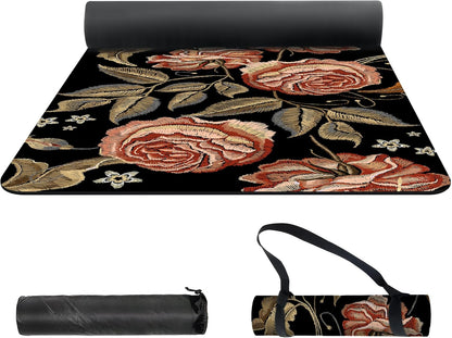 nuveti Yoga Mat Print Extra Thick TPE Non Slip Fitness Exercise Mat with Carrying Bag,72"x24" Extra Thick 6MM Exercise & Workout Mat for Yoga, Pilates Fitness and Floor Exercises - Colors A