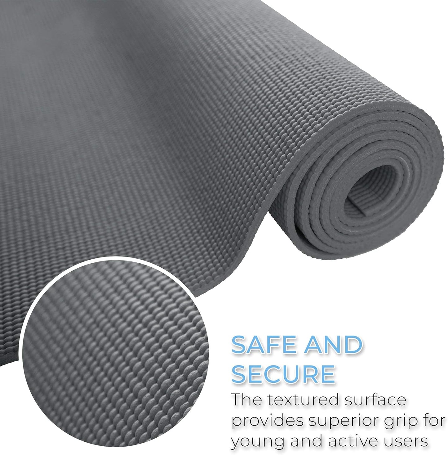 10-Pack Kid-Friendly Yoga Mat, 68" x 24" Non Slip Exercise Mat, 4mm Non Toxic Yoga Mats for Kids, Easy to Clean, Bulk Workout Mats for Schools, Classrooms, and Studios