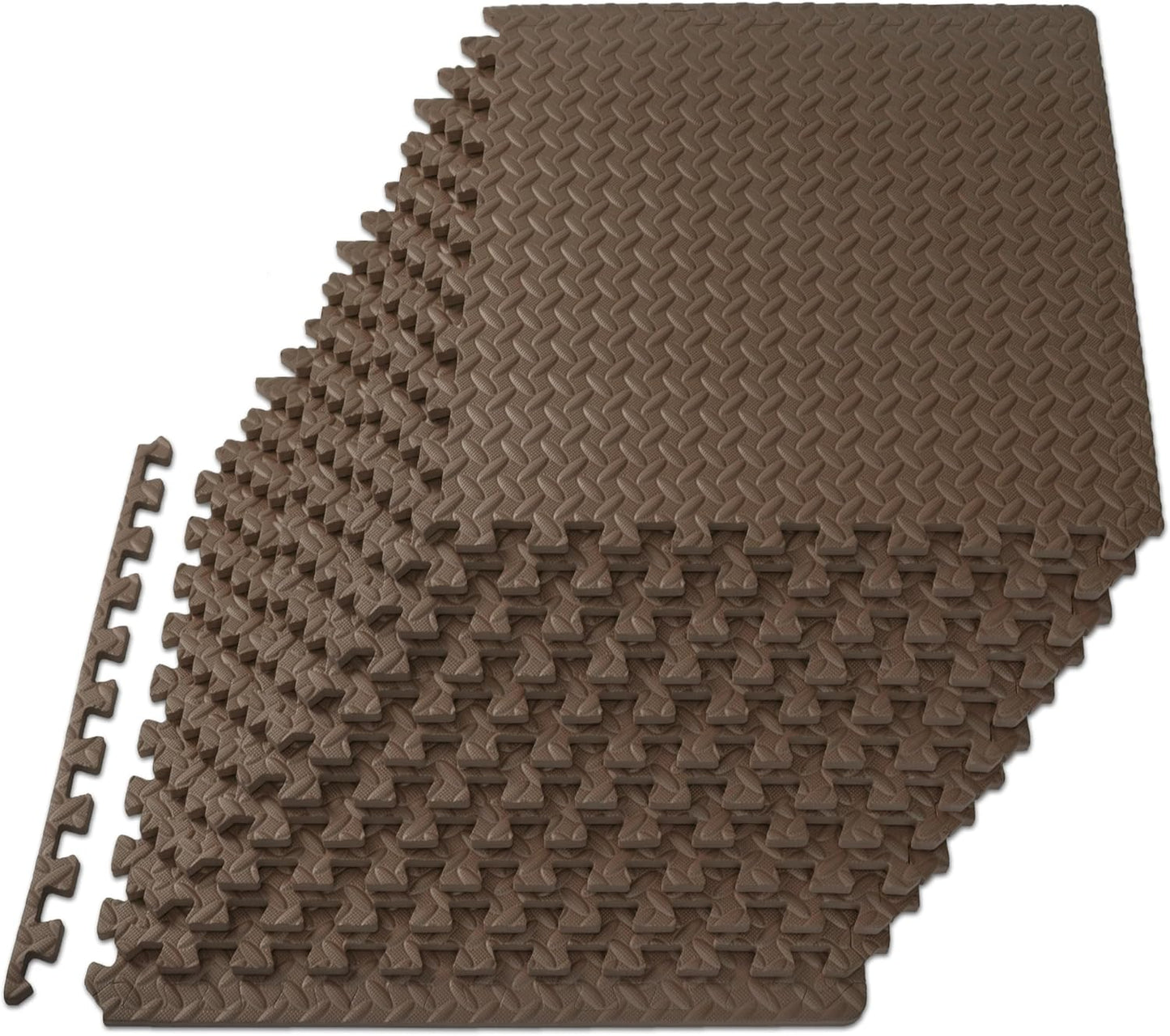 ProsourceFit Exercise Puzzle Mat ½-inch, EVA Interlocking Foam Floor Tiles for Home Gym, Workout Equipment, Kids Play Areas, Black, 24 SQ FT - 6 Tiles